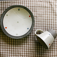 3色の水玉コーヒーカップ