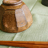 面取り飯碗[ピンク小]