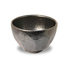 面取り飯碗[黒大]